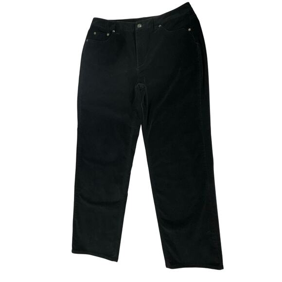 Talbots Black‎ Velvet Pants Size 12 (32x30.5) Straight Leg High Rise Stretch Vtg - Picture 6 of 9